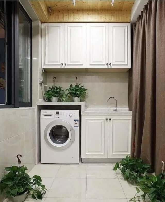 Phòng giặt mang phong cách ấm áp, dễ thương 