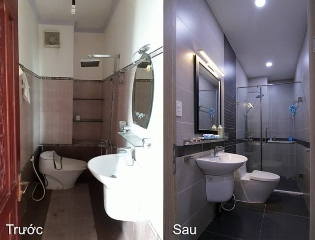 Nhà vệ sinh của ngôi nhà số 1 trước và sau khi cải tạo