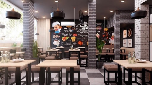 Không gian bên trong nhà hàng được thiết kế ấn tượng, độc đáo với những chi tiết trang trí ấn tượng
