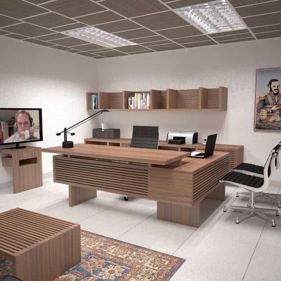 Không gian văn phòng được thiết kế với gam màu trung tính cùng sự sắp xếp hoàn hảo của các món đồ nội thất