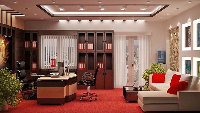 Văn phòng làm việc sử dụng những món nội thất sang trọng thể hiện sự bề thế của công ty