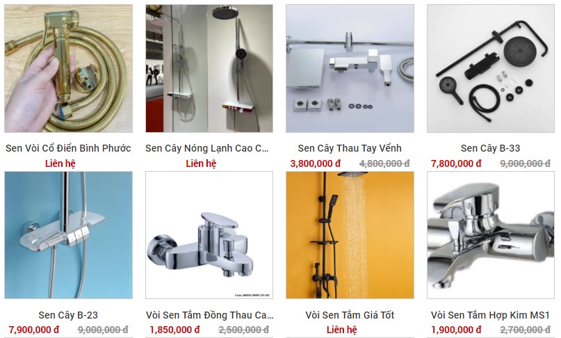 Báo giá một số sản phẩm thiết bị vệ sinh trên website của Beozi.vn